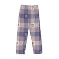 thumbnail image 5 of Xecao Purple Floral Gingham Check Plaid Men's Straight Lounge Pajama Pants: The Ultimate in Comfortable Sleepwear, 5 of 9