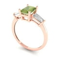 thumbnail image 2 of 1.5 ct Emerald Cut Natural Peridot Three-Stone Engagement Ring for Women in 18K Rose Gold, 2 of 5
