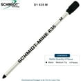 thumbnail image 2 of Schmidt 635 D1 Mine Ballpoint Refill - Black Ink - Medium Tip 0.7mm - Pack of 4 (with Plastic End Cap), 2 of 3