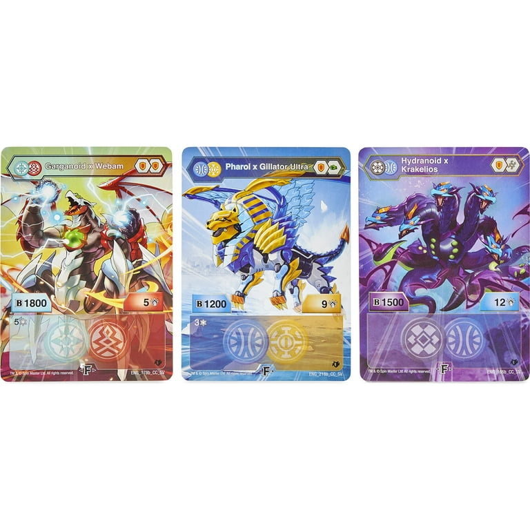 Bakugan Starter Pack 3-Pack, Fused Pharol x Gillator Ultra, Armored Alliance Collectible Action Figures
