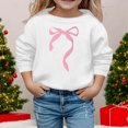 thumbnail image 2 of Girls Sweatshirts Cute Bow Graphic Crew Neck Long Sleeve Pullover Tops For Girl Soft Comfy Unisex Kids Graphic Hoodies White 7-8 Years, 2 of 4