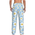 thumbnail image 3 of Uemuo Daisies Flowers Pattern Men's Wide Leg Palazzo Lounge Pants with Pockets Light Weight Loose Comfy Casual Pajama Pants-Medium, 3 of 9