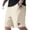 Khaki, variant on Men's Shorts with Pockets and Drawstrings Big and Tall Solid Color Pocket Pants Button Elastic Waist Casual Fashionable Shorts