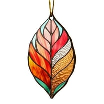 HomeDM Maple Leaf Hanging Ornaments for Thanksgiving Christmas Tree Decor Leaves Pendant 2D Flat Acrylic Harvest Autumn Decoration for Garland Gifts Home Party Supplies