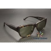 BALENCIAGA BB0211S 002 Rectangular Squared Havana Green 56 mm Mens Sunglasses