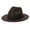 Coffee, variant on Fesfesfes Women Classic Hat Wide Brim Hat with Belt Buckle Fedora Hat