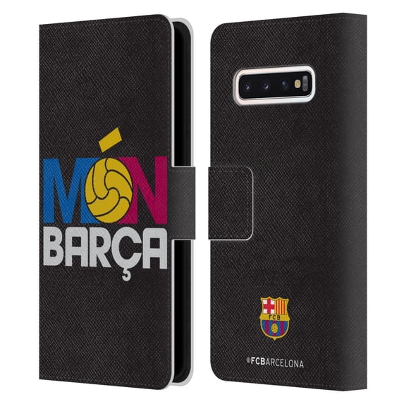 Head Case Designs Officially Licensed FC Barcelona Campions Mon Barca Leather Book Wallet Case Cover Compatible with Samsung Galaxy S10