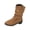 K-883 Brown, variant on K-883 Coffee Ladies Fashion Winter Ankle Boots Round Toe Chunky Low Heel Suede Booties Solid Comfort