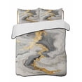 thumbnail image 2 of Yellow Grey Ombre King Size Down Alternative Comforter, Lightweight Comforter Quilt Bedding Set with Pillow Shams Modern Marble Ink Painting All Seasons Bed Comforter Duvet Insert 96"x106", 2 of 7