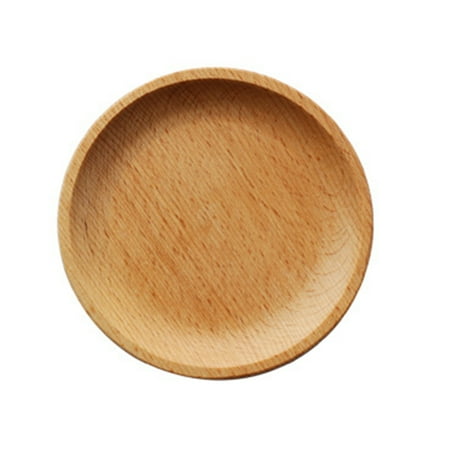 

12 CM Round Beach Wooden Plate Dish Plate Japanese Style Drinkware Holding Tray Kitchen Supplies for Dessert Snacks Jewelry Nuts