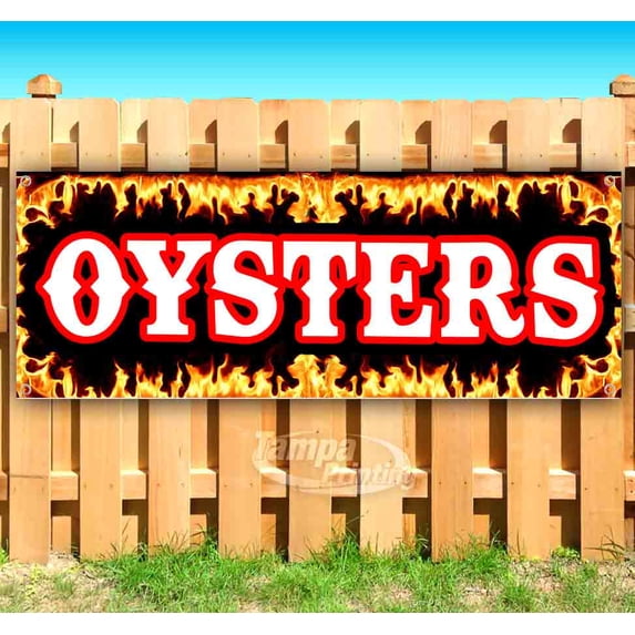 Oysters 13 oz Vinyl Banner With Metal Grommets