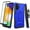 Blue, variant on Compatble for Samsung Galaxy A14 5G Case with Tempered Glass Screen Protector Hybrid Cover with Kickstand Phone Belt Clip Holster - Red