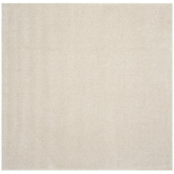 SAFAVIEH Arizona Cady Solid Shag Area Rug, Cream, 6'7" x 6'7" Square