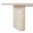 thumbnail image 3 of Pemberly Row 87" Travertine Beige Stripped Stone Outdoor Dining Table, 3 of 7