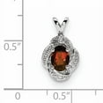 thumbnail image 3 of 925 Sterling Silver Polished Diamond and Garnet Pendant Necklace Measures 16x10mm Wide - Pendant for Women, 3 of 3