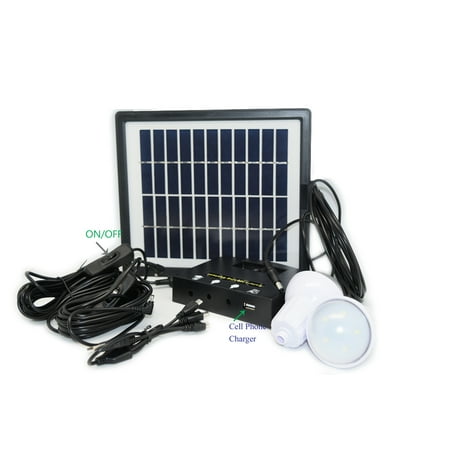 Phone Number Pottery Barn Indoor Outdoor Portable Rechargeable Home RV Mobile Home Cabin Ranch Barn Emergency Energy Solar Lighting Light System With 2 LED Light Bulbs + Cell Phone Charging Box Station / DO IT YOURSELF ()