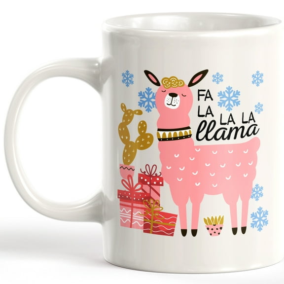 Designs ByLITA Fa la la la llama 11oz Plastic Coffee Mug