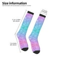 thumbnail image 4 of Vsdgher Multicolor Glitter Print Thigh High Socks Extra Long Stretchy Sock Women Over Knee High Opaque Stocking Daily Wear, 4 of 5
