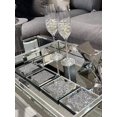 thumbnail image 2 of Glass Coasters for Drinks, Set of 4, Diamond Decor, Silver Crystal Coaster, Mirrored Elegant, Fancy, Glam, for Home Kitchen Table Bar Accessories, Square (4" x 4"), 2 of 6