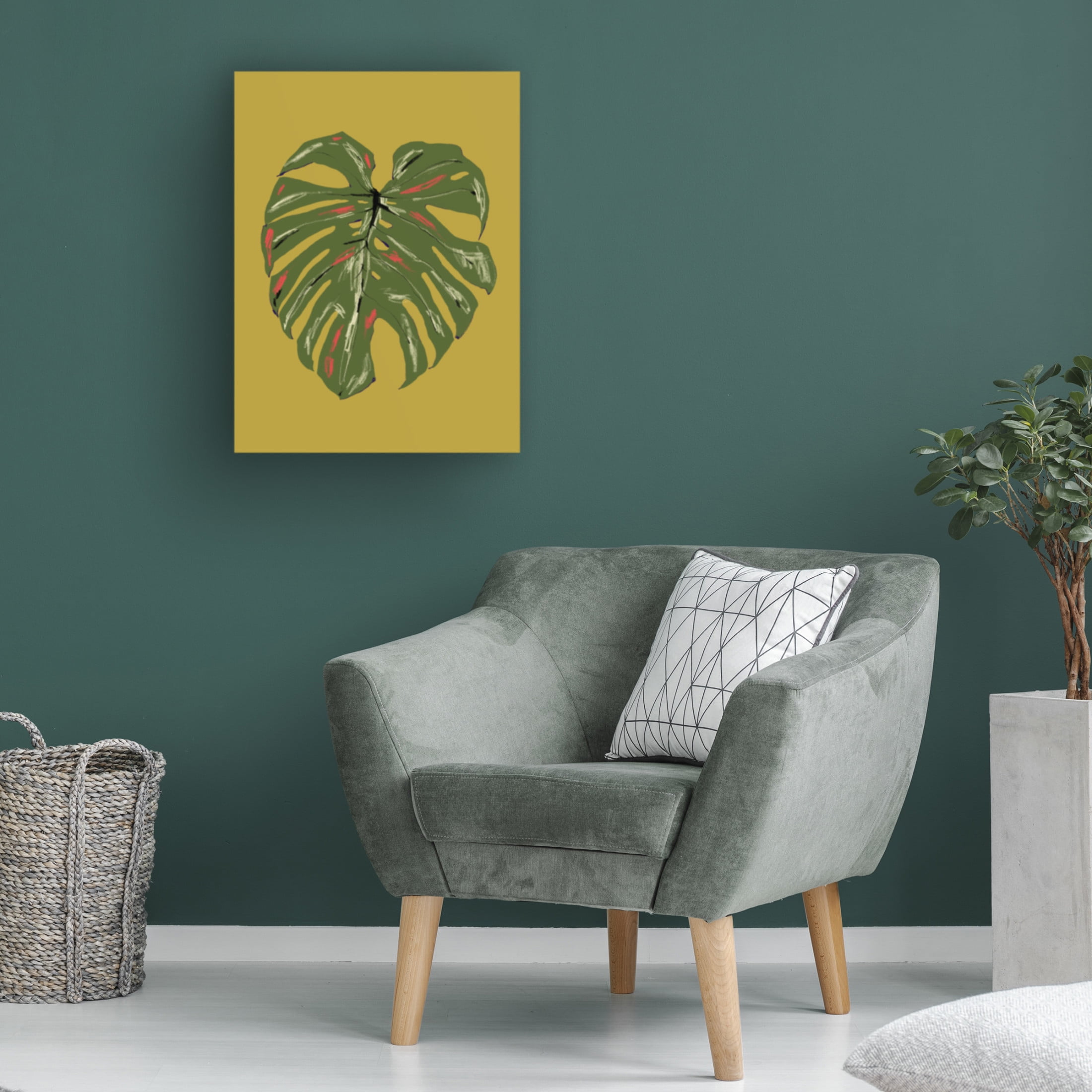 Trademark Fine Art Francesco Gulina  Monstera Leaf Green Canvas Wall Art