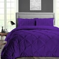 thumbnail image 1 of Dee's Collection Oversized King Size 3 Psc Microfiber Duvet Cover Pinch -Purple, 1 of 6