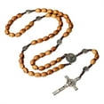 thumbnail image 4 of Milue Classical Crosses Wood Rosary Necklace for Everyday Wear and Christian Event, 4 of 6