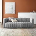 thumbnail image 2 of Tufted Sofa, Fabric, Light Grey Gray, Modern Contemporary Urban Design, Living Lounge Room Hotel Lobby Hospitality, 2 of 9