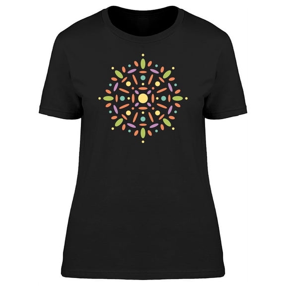 Cute Colorful Mandala Doodles T-Shirt Women -Image by Shutterstock, Female Large
