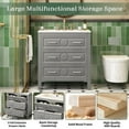 thumbnail image 5 of 30'' Bathroom Vanity Solid Wood & MDF, Ceramic Sink Combo with 3 Drawers, Free Standing Storage Cabinet for Bathroom, Gray, 5 of 7