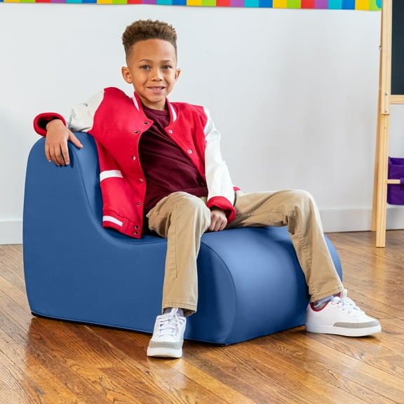 Jaxx Midtown Small Classroom Soft Foam Chair - Premium Vinyl Cover, Royal Blue