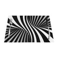 thumbnail image 1 of ZNDUO Placemats, 1 PCS Heat Resistant Stain Resistant Woven PVC Insulation Placemats, Durable Washable Elegant Table Mats for Dining-Black & White Spiral Stripes, 18"x12", 1 of 6