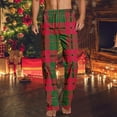 thumbnail image 2 of snilers Christmas Pajama Pants for Men Elastic Waist Straight Leg Stretchy Trousers Plaid Printed Soft Comfy Lounge Sleepwear Bottoms, 2 of 5
