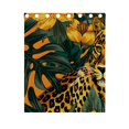 thumbnail image 4 of Leopard and Flowers Leaves Curtains Black Out 63 Inch Length Curtains for Sliding Glass Doors Bedroom Living Room 2 Panels Set, 4 of 5