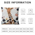 thumbnail image 5 of FUMJ Cute Giraffe Animal Pattern Square Cushion Cover - Safari White Throw Pillowcase - Nature Themed Brown Decorative Accent Pillow Cover, 5 of 5