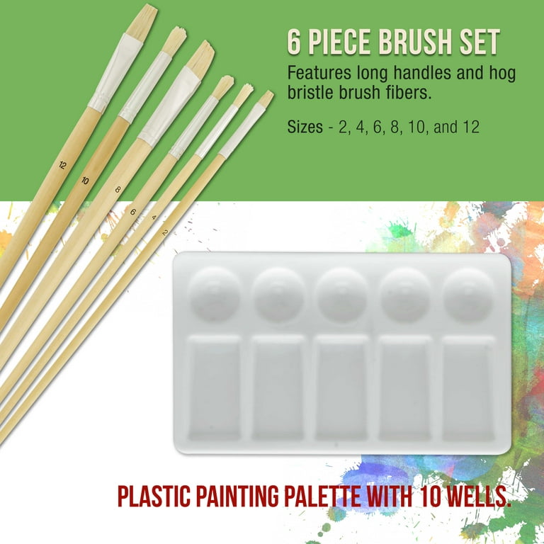 U.S. Art Supply 29-Piece Children's Acrylic Paint Artist Set with 12 Paint Colors, 7 Brushes, 12 Easel, 4 Canvas Panels, 3 Painting Palettes, Color