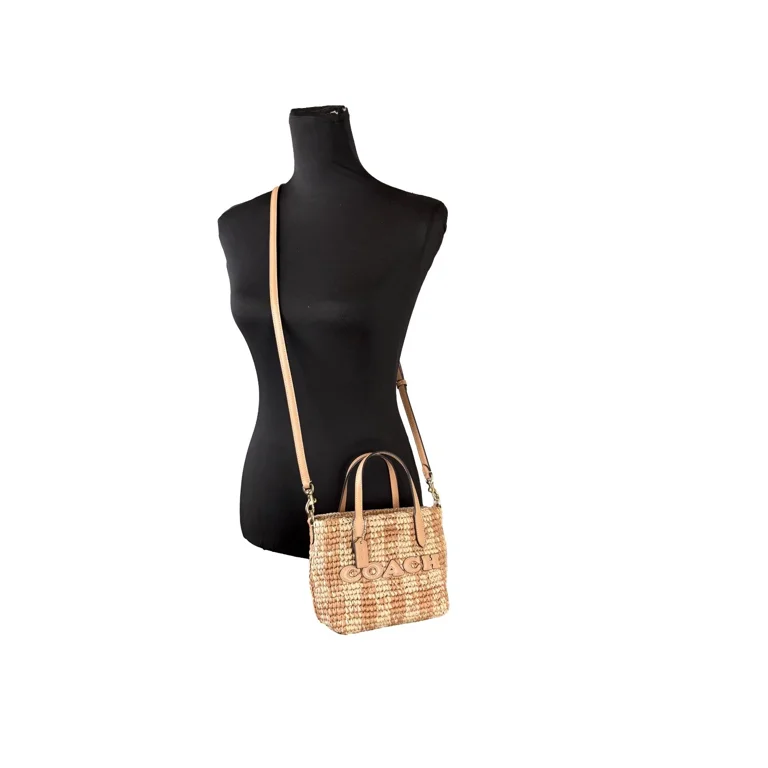 Coach, Mini City Gingham Straw Tote Crossbody Bag, Beige - Walmart.com