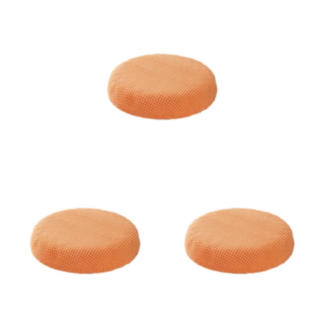 Decodeary Soft And Stool Cushions With Elastic Band – Any Space Round Cushion Polyester Seat Covers Fits Most Stools orange 3Set