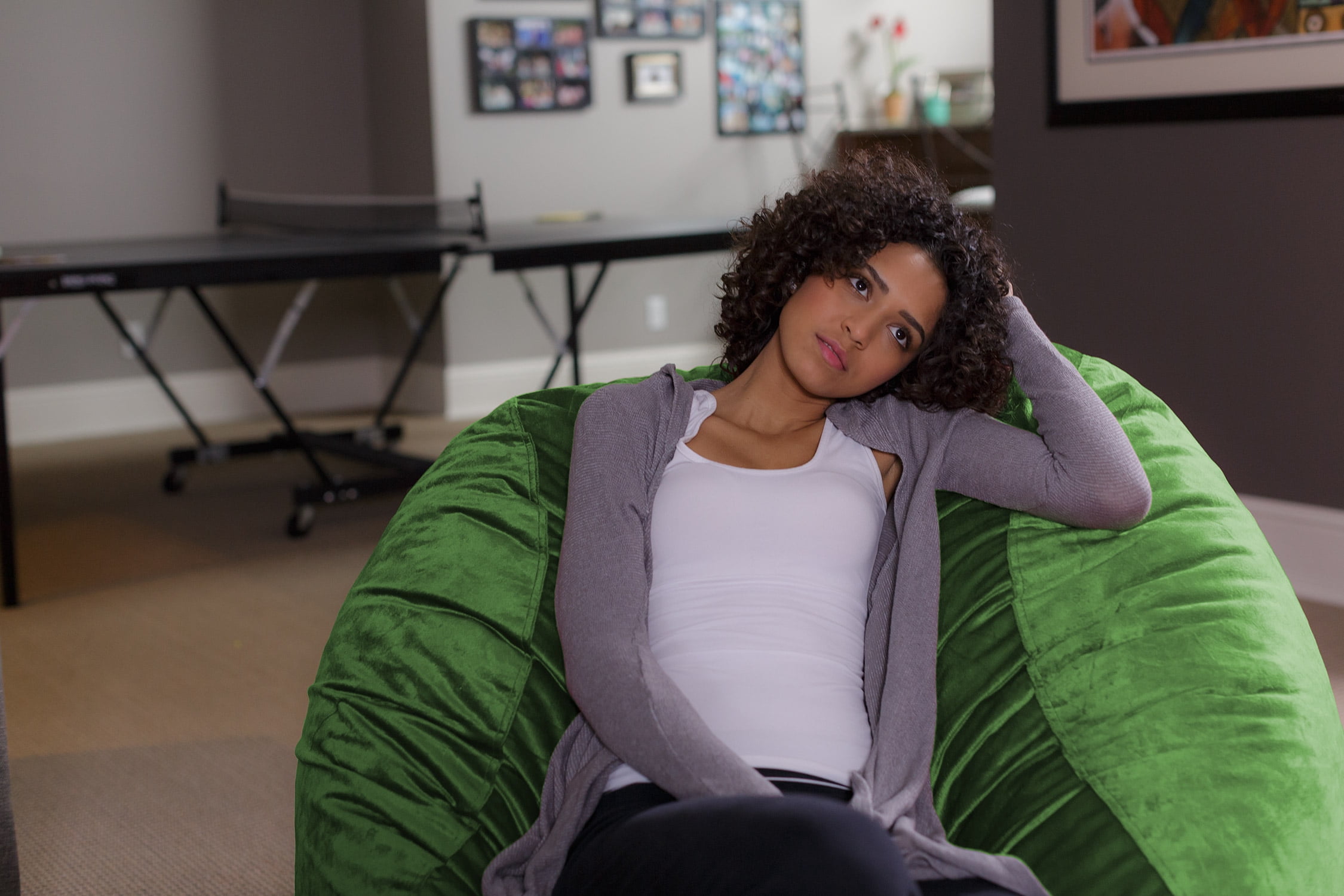 Sofa Sack Bean Bag Chair, Memory Foam Lounger with Microsuede Cover, Kids, Adults, 4 ft, Lime