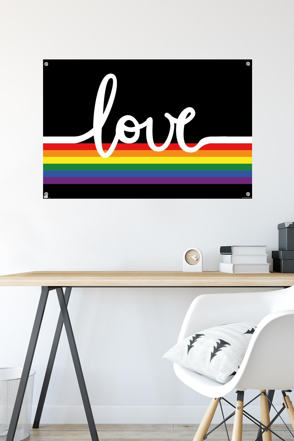 Love Wall Poster with Pushpins, 22.375" x 34"
