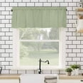 thumbnail image 4 of Vintage Linen Valances for Windows Pastoral Sage Green Linen Texture Farmhouse Rod Pocket Curtain Valance Window Treatment Short Curtains for Kitchen Living Room, 42"x12", 4 of 5