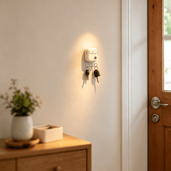 Home Entryway Smart Voice Reminder Hook, Infrared Induction Key Holder Hanger, Decorative Wall Hanger With Voice Prompt for Seniors, Door Reminder Accessory, No Battery Included