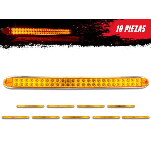 Jgo De 10 Plafones Laterales 50 Leds Estrobo Ámbar TUNELIGHT-RENOVATIO