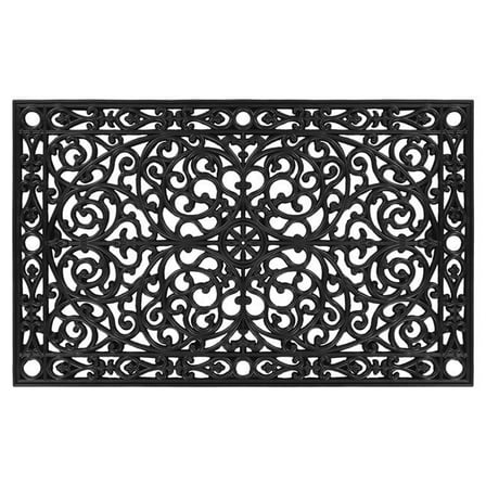 Calloway Mills 900223048 30 x 48 in. Gatsby Rubber Rectangular Doormat, Black