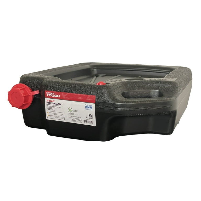 Hyper Tough 16 Quart Automotive Drain Pan Container Durable Oil
