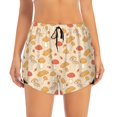 thumbnail image 3 of Uemuo Autumn Mushrooms Pattern Women's Athletic Shorts High Waisted Running Shorts with Liner Pockets Gym Elastic Workout Shorts-, 3 of 9