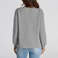 thumbnail image 2 of Fiaer,Women Plus Size Sweatshirts Long Sleeve 2025 Fall No Hooded Hoodies Crewneck Casual Fashion Pullover Loose Fit Tops with Pocket Grey XXL, 2 of 4