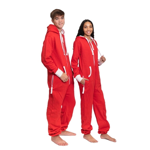 Hoodie Red Onesie Jumpsuit Premium One-Piece SweatSuit for Men & Women