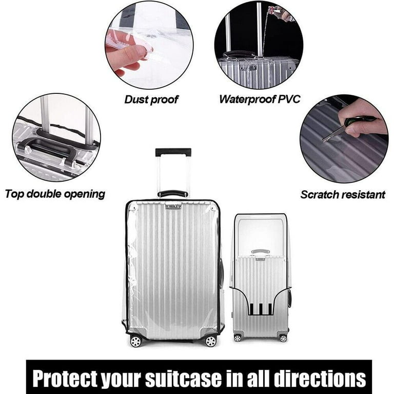 Luggage Cover,Clear Pvc Transparent Travel Suitcase Protector Dust-Proof  Cover For 20-28 Inch