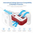 thumbnail image 4 of FOVAL Universal Travel Adapter 220V to 110V Voltage Converter with 4-Port USB and UK/AU/US/EU/India Worldwide Plug Adapter(Red), 4 of 9