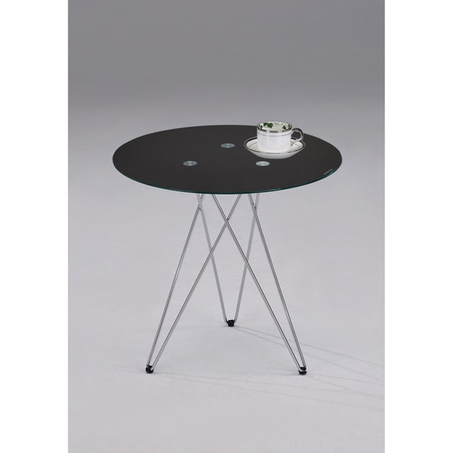 Mesa auxiliar KB 1393-E Negro Vidrio Metal